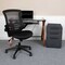 Flash Furniture Glass Desk, Chair, Cabinet Set BLN-NAN28APX5-BK-GG - alternate 1